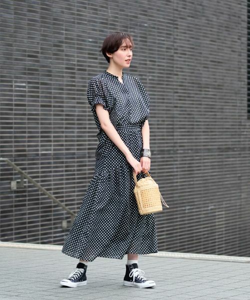 CARA O CRUZ / キャラ・オ・クルス ミニ・ひざ丈スカート | 洗える ウエスト伸縮ドットスカート | 詳細21