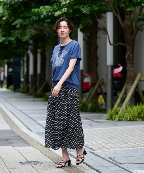 CARA O CRUZ / キャラ・オ・クルス ミニ・ひざ丈スカート | 洗える ウエスト伸縮ドットスカート | 詳細4