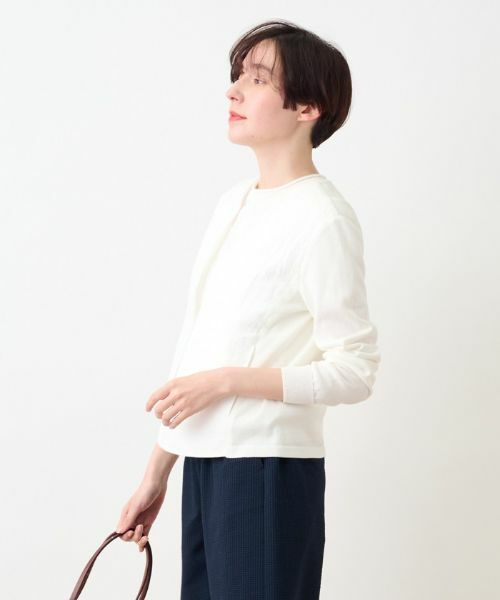 CARA O CRUZ / キャラ・オ・クルス カーディガン・ボレロ | 麻とニットの異素材MIXジャケット | 詳細28