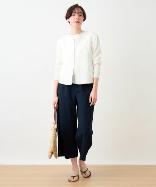 CARA O CRUZ / キャラ・オ・クルス カーディガン・ボレロ | 麻とニットの異素材MIXジャケット | 詳細30