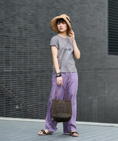 CARA O CRUZ / キャラ・オ・クルス その他パンツ | 後ろウエストゴムワイドパンツ | 詳細1