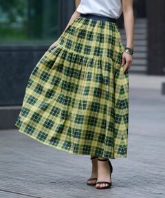 CARA O CRUZ / キャラ・オ・クルス ミニ・ひざ丈スカート | 洗える ウエストゴムのチェックスカート