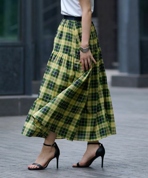 CARA O CRUZ / キャラ・オ・クルス ミニ・ひざ丈スカート | 洗える ウエストゴムのチェックスカート | 詳細1