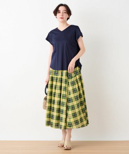 CARA O CRUZ / キャラ・オ・クルス ミニ・ひざ丈スカート | 洗える ウエストゴムのチェックスカート | 詳細12