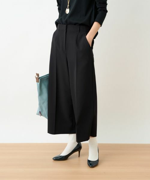 CARA O CRUZ / キャラ・オ・クルス その他パンツ | 洗える 後ろゴムのびのびワイドクロップドパンツ | 詳細2