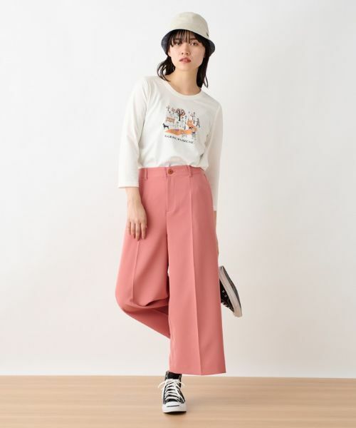 CARA O CRUZ / キャラ・オ・クルス その他パンツ | 洗える 後ろゴムのびのびワイドクロップドパンツ | 詳細21