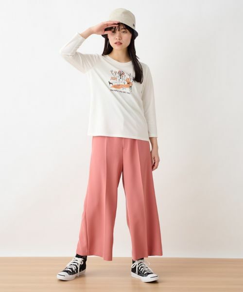 CARA O CRUZ / キャラ・オ・クルス その他パンツ | 洗える 後ろゴムのびのびワイドクロップドパンツ | 詳細22