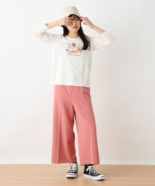 CARA O CRUZ / キャラ・オ・クルス その他パンツ | 洗える 後ろゴムのびのびワイドクロップドパンツ | 詳細23
