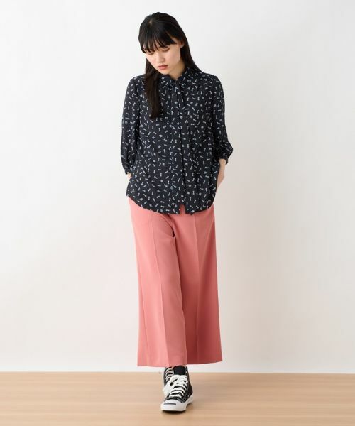 CARA O CRUZ / キャラ・オ・クルス その他パンツ | 洗える 後ろゴムのびのびワイドクロップドパンツ | 詳細24