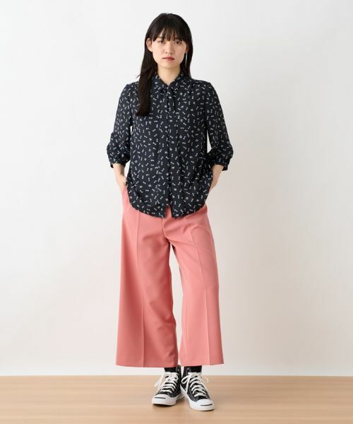 CARA O CRUZ / キャラ・オ・クルス その他パンツ | 洗える 後ろゴムのびのびワイドクロップドパンツ | 詳細25