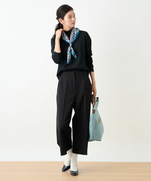 CARA O CRUZ / キャラ・オ・クルス その他パンツ | 洗える 後ろゴムのびのびワイドクロップドパンツ | 詳細5