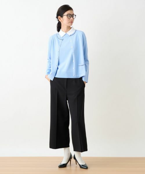 CARA O CRUZ / キャラ・オ・クルス その他パンツ | 洗える 後ろゴムのびのびワイドクロップドパンツ | 詳細8