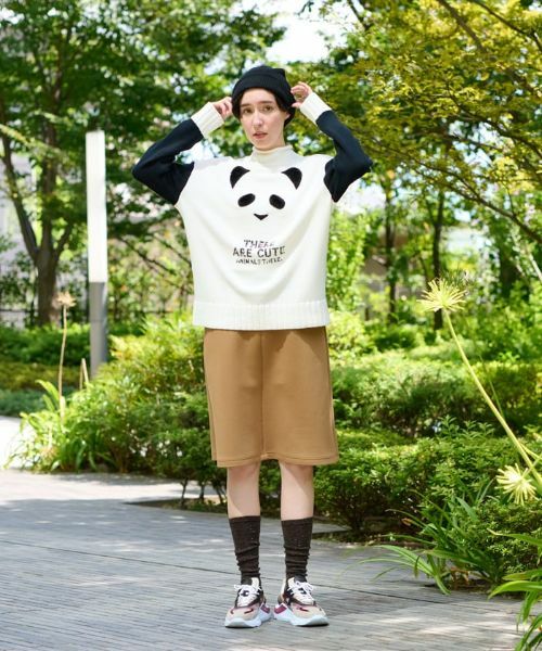 CARA O CRUZ / キャラ・オ・クルス ミニ・ひざ丈スカート | 洗える ウエスト伸縮ダンボールニットのタイトスカート | 詳細1