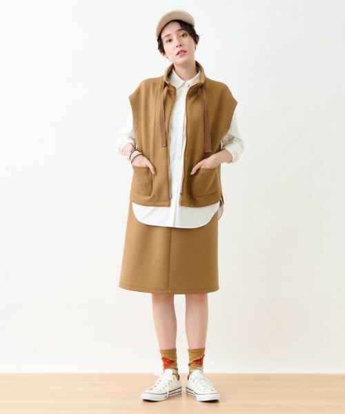 CARA O CRUZ / キャラ・オ・クルス ミニ・ひざ丈スカート | 洗える ウエスト伸縮ダンボールニットのタイトスカート | 詳細10