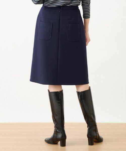 CARA O CRUZ / キャラ・オ・クルス ミニ・ひざ丈スカート | 洗える ウエスト伸縮ダンボールニットのタイトスカート | 詳細12