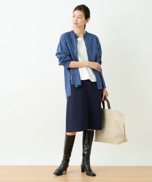 CARA O CRUZ / キャラ・オ・クルス ミニ・ひざ丈スカート | 洗える ウエスト伸縮ダンボールニットのタイトスカート | 詳細18