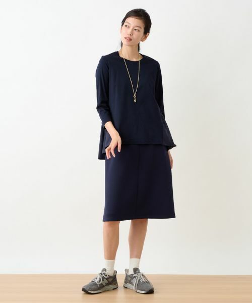 CARA O CRUZ / キャラ・オ・クルス ミニ・ひざ丈スカート | 洗える ウエスト伸縮ダンボールニットのタイトスカート | 詳細22