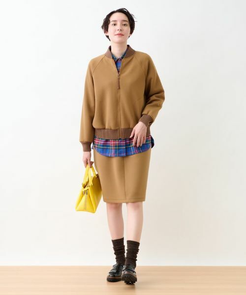 CARA O CRUZ / キャラ・オ・クルス ミニ・ひざ丈スカート | 洗える ウエスト伸縮ダンボールニットのタイトスカート | 詳細24