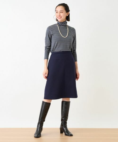 CARA O CRUZ / キャラ・オ・クルス ミニ・ひざ丈スカート | 洗える ウエスト伸縮ダンボールニットのタイトスカート | 詳細27