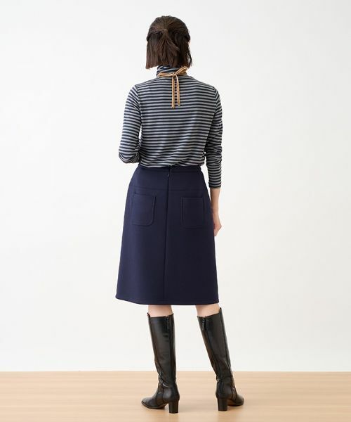 CARA O CRUZ / キャラ・オ・クルス ミニ・ひざ丈スカート | 洗える ウエスト伸縮ダンボールニットのタイトスカート | 詳細28