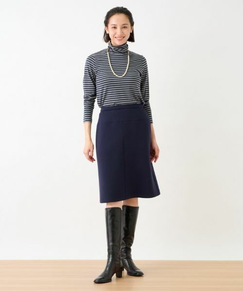 CARA O CRUZ / キャラ・オ・クルス ミニ・ひざ丈スカート | 洗える ウエスト伸縮ダンボールニットのタイトスカート | 詳細29