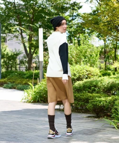 CARA O CRUZ / キャラ・オ・クルス ミニ・ひざ丈スカート | 洗える ウエスト伸縮ダンボールニットのタイトスカート | 詳細5