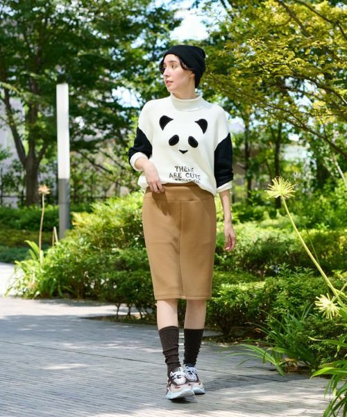 CARA O CRUZ / キャラ・オ・クルス ミニ・ひざ丈スカート | 洗える ウエスト伸縮ダンボールニットのタイトスカート | 詳細7