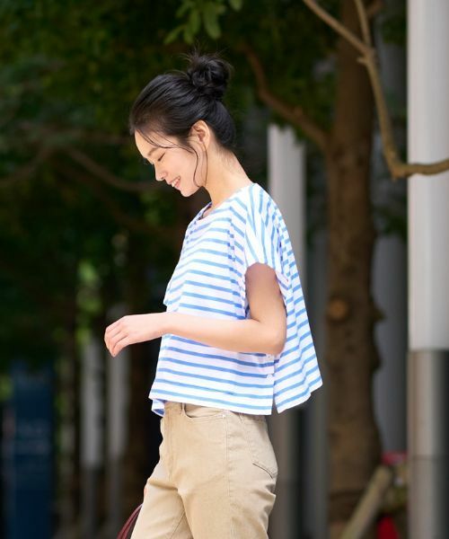 CARA O CRUZ / キャラ・オ・クルス カットソー | 洗える ボクシーのボーダーTシャツ | 詳細11