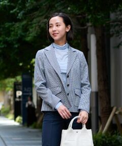 CARA O CRUZ / キャラ・オ・クルス テーラードジャケット | 【大人の定番】のびのびジャージのチェックのテーラードジャケット【MANTECO】