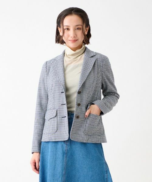 CARA O CRUZ / キャラ・オ・クルス テーラードジャケット | 【大人の定番】のびのびジャージのチェックのテーラードジャケット【MANTECO】 | 詳細10