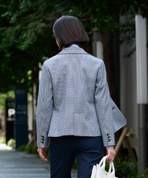 CARA O CRUZ / キャラ・オ・クルス テーラードジャケット | 【大人の定番】のびのびジャージのチェックのテーラードジャケット【MANTECO】 | 詳細2