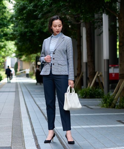 CARA O CRUZ / キャラ・オ・クルス テーラードジャケット | 【大人の定番】のびのびジャージのチェックのテーラードジャケット【MANTECO】 | 詳細5