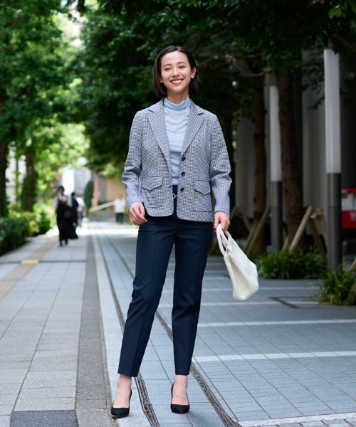 CARA O CRUZ / キャラ・オ・クルス テーラードジャケット | 【大人の定番】のびのびジャージのチェックのテーラードジャケット【MANTECO】 | 詳細6