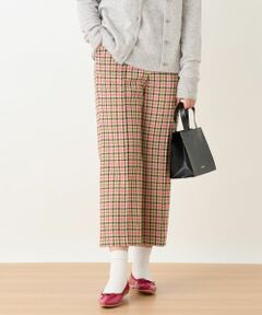 CARA O CRUZ / キャラ・オ・クルス その他パンツ | 【お出かけ服】後ろウエストゴム のびのびチェックのクロップドパンツ【MIROGLIO LANA】