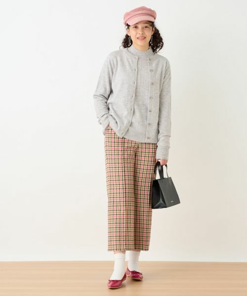 CARA O CRUZ / キャラ・オ・クルス その他パンツ | 【お出かけ服】後ろウエストゴム のびのびチェックのクロップドパンツ【MIROGLIO LANA】 | 詳細1