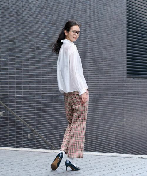 CARA O CRUZ / キャラ・オ・クルス その他パンツ | 【お出かけ服】後ろウエストゴム のびのびチェックのクロップドパンツ【MIROGLIO LANA】 | 詳細10