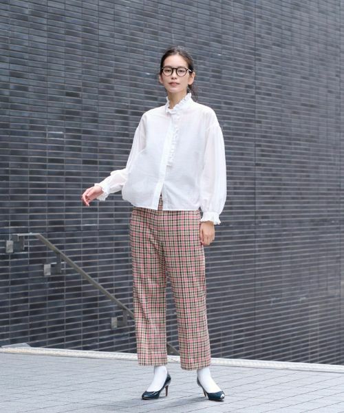 CARA O CRUZ / キャラ・オ・クルス その他パンツ | 【お出かけ服】後ろウエストゴム のびのびチェックのクロップドパンツ【MIROGLIO LANA】 | 詳細11