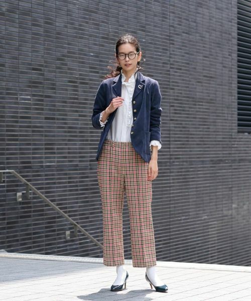 CARA O CRUZ / キャラ・オ・クルス その他パンツ | 【お出かけ服】後ろウエストゴム のびのびチェックのクロップドパンツ【MIROGLIO LANA】 | 詳細13