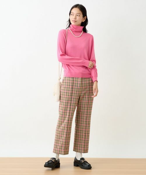 CARA O CRUZ / キャラ・オ・クルス その他パンツ | 【お出かけ服】後ろウエストゴム のびのびチェックのクロップドパンツ【MIROGLIO LANA】 | 詳細15