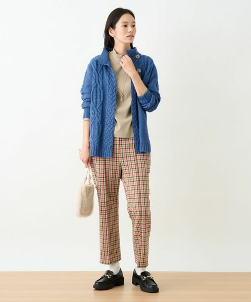 CARA O CRUZ / キャラ・オ・クルス その他パンツ | 【お出かけ服】後ろウエストゴム のびのびチェックのクロップドパンツ【MIROGLIO LANA】 | 詳細17