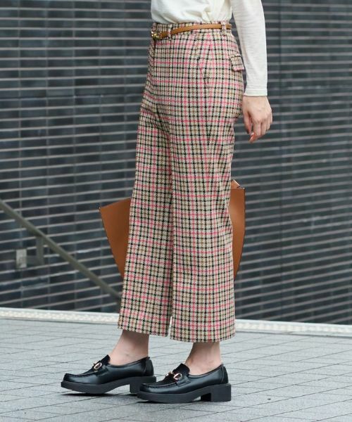 CARA O CRUZ / キャラ・オ・クルス その他パンツ | 【お出かけ服】後ろウエストゴム のびのびチェックのクロップドパンツ【MIROGLIO LANA】 | 詳細19