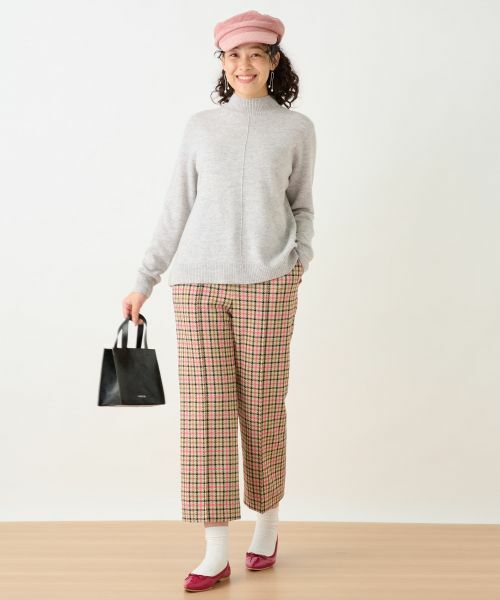 CARA O CRUZ / キャラ・オ・クルス その他パンツ | 【お出かけ服】後ろウエストゴム のびのびチェックのクロップドパンツ【MIROGLIO LANA】 | 詳細2