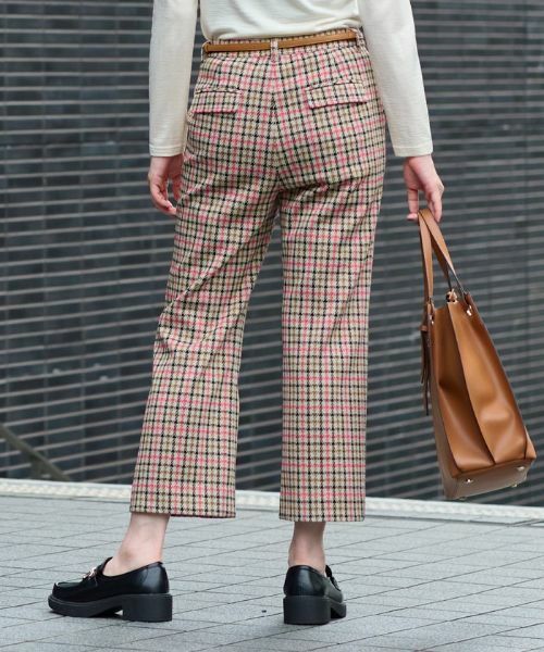 CARA O CRUZ / キャラ・オ・クルス その他パンツ | 【お出かけ服】後ろウエストゴム のびのびチェックのクロップドパンツ【MIROGLIO LANA】 | 詳細20