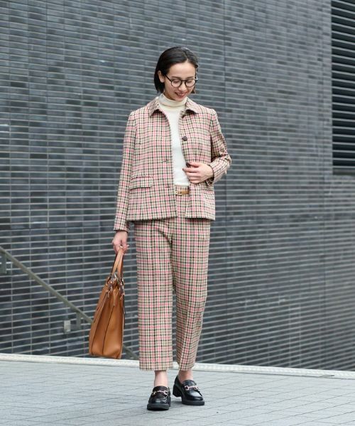 CARA O CRUZ / キャラ・オ・クルス その他パンツ | 【お出かけ服】後ろウエストゴム のびのびチェックのクロップドパンツ【MIROGLIO LANA】 | 詳細21