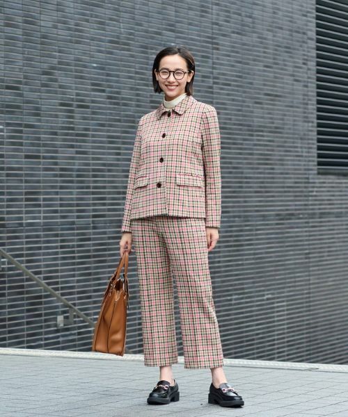 CARA O CRUZ / キャラ・オ・クルス その他パンツ | 【お出かけ服】後ろウエストゴム のびのびチェックのクロップドパンツ【MIROGLIO LANA】 | 詳細25