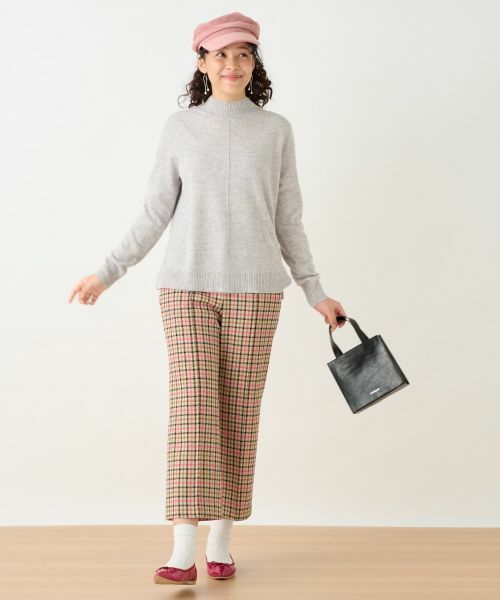 CARA O CRUZ / キャラ・オ・クルス その他パンツ | 【お出かけ服】後ろウエストゴム のびのびチェックのクロップドパンツ【MIROGLIO LANA】 | 詳細3