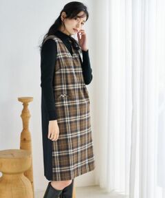 CARA O CRUZ / キャラ・オ・クルス ロング・マキシ丈ワンピース | チェックと無地のジャンパースカート【MANNELLI】