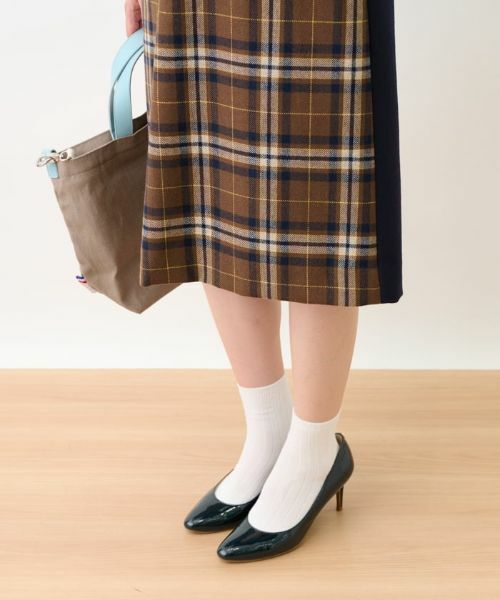 CARA O CRUZ / キャラ・オ・クルス ロング・マキシ丈ワンピース | チェックと無地のジャンパースカート【MANNELLI】 | 詳細23