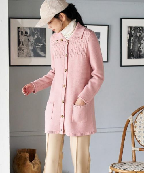 CARA O CRUZ / キャラ・オ・クルス カーディガン・ボレロ | ケーブル編み衿付きカーディガン | 詳細13