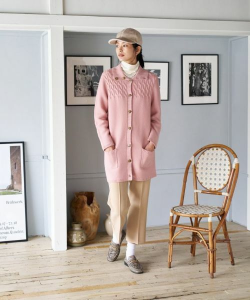 CARA O CRUZ / キャラ・オ・クルス カーディガン・ボレロ | ケーブル編み衿付きカーディガン | 詳細17